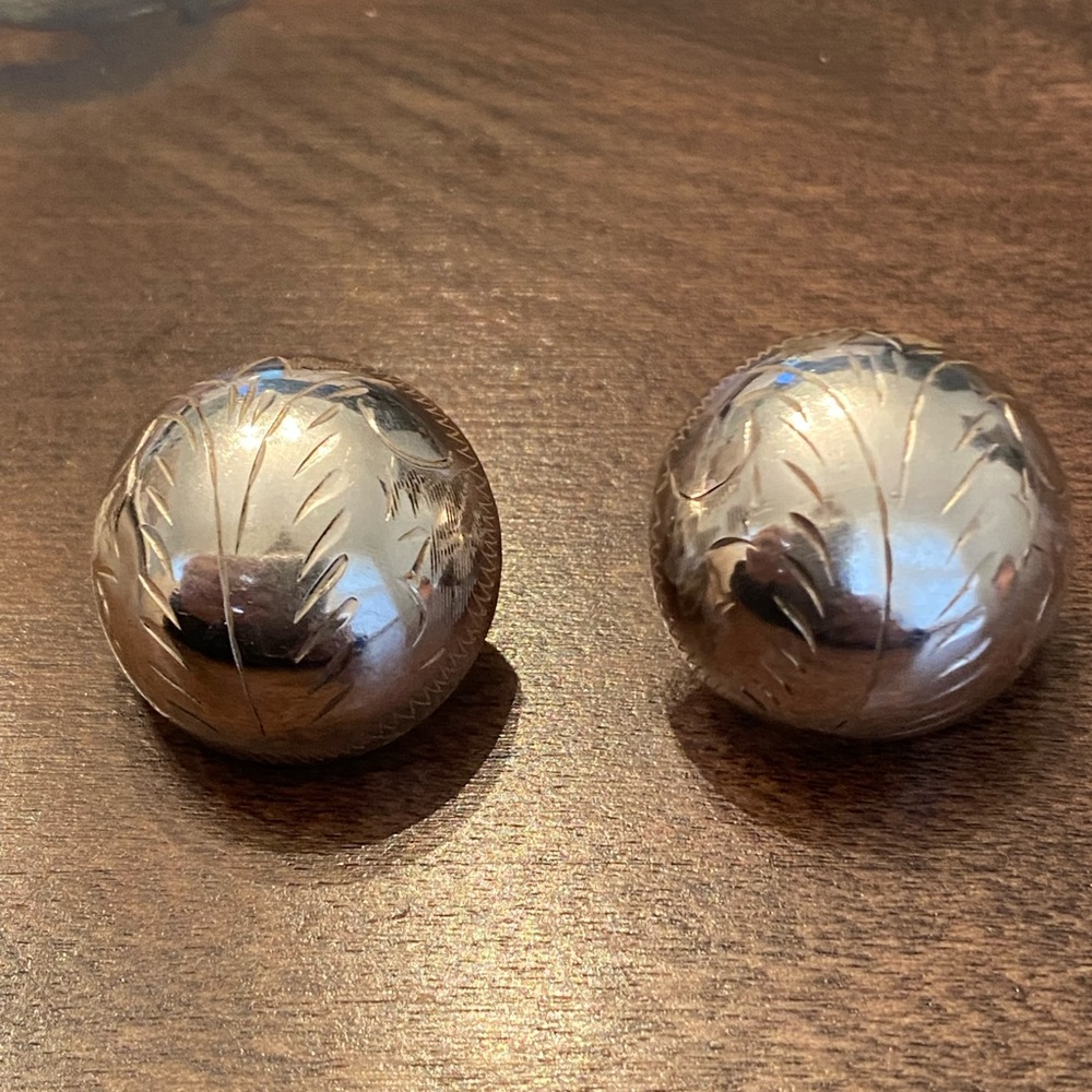 Sterling silver etched earrings